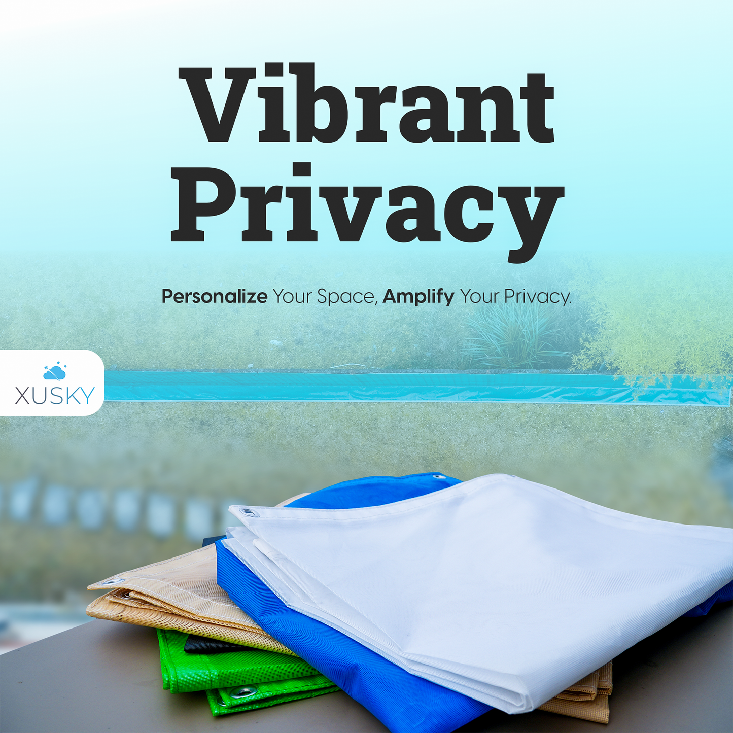 XUSKY 6ft x 50ft Privacy Fence PVC-Coated for Chain Link, Garden, Patio - Mesh Screen Fence (Beige)